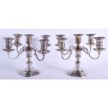 A PAIR OF TIFFANY AND CO SILVER CANDLESTICKS. Birmingham 1968. 2.5 kgs. 24 cm x 17 cm.