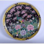 AN EARLY 20TH CENTURY JAPANESE MEIJI PERIOD PORCELAIN DISH unusually finely decorated with birds and
