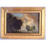 English School (19th Century) Oil on board, Cloudy landscape. Image 22 cm x 13.5 cm.