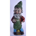 A CONTINENTAL PAINTED GARDEN GNOME. 31 cm high.