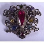 AN ANTIQUE AUSTRIAN SILVER HISPANO MORESQUE BROOCH. 19 grams. 4 cm x 3.5 cm.