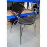 A 1980/1990S DESIGNER SINGLE CHAIR. 77 cm x 57 cm.