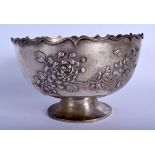 A LARGE 19TH CENTURY CHINESE EXPORT SILVER SCALLOPED BOWL in the manner of Wang Hing. 604 grams. 19