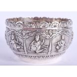 A VERY UNUSUAL ENGLISH SILVER INDIAN STYLE SUGAR BOWL. 95 grams. 9.5 cm wide.