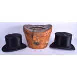 A VINTAGE WALTER BARNARD & SON TOP HAT, 97 Jermyn St., St. James's, London together with a cased top