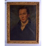English School (19th Century) Oil on canvas, handsome male. Image 56 cm x 39 cm.