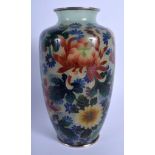 A 19TH CENTURY JAPANESE MEIJI PERIOD PLIQUE A JOUR ENAMEL VASE Ando Jubei or Gonda Hirosuke. 19 cm h