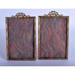 A PAIR OF ANTIQUE FRENCH EMPIRE FRAMES. 16 cm x 12 cm.