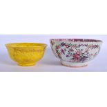 AN 18TH CENTURY CHINESE EXPORT FAMILLE ROSE BOWL Qianlong, together with a bowl. Largest 19 cm diame