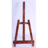 AN UNUSUAL BURR WALNUT ARTISTS EASEL. 41 cm x 15 cm.