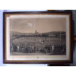 A RARE LARGE 19TH CENTURY ENGLISH CRICKET MATCH ENGRAVING G H Philips, after the original by Basebe