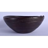 A 19TH CENTURY COUNTRY TREEN DAIRY BOWL. 30 cm x 14 cm.