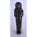 AN EARLY EGYPTIAN FAIENCE USHABTI BLUE FAIENCE FIGURE 19th Dynasty, painted with black hieroglyphics