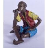 A CONTEMPORARY COLD PAINTED BRONZE FIGURE. 5.5 cm x 4 cm.