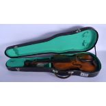 AN EARLY 20TH CENTURY EUROPEAN SINGLE PIECE BACK VIOLIN After Jacob Stainer. 55.5 cm long.