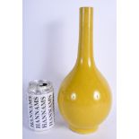 A CHINESE CRACKLE GLAZED YELLOW PORCELAIN VASE 20th century. 29 cm high.