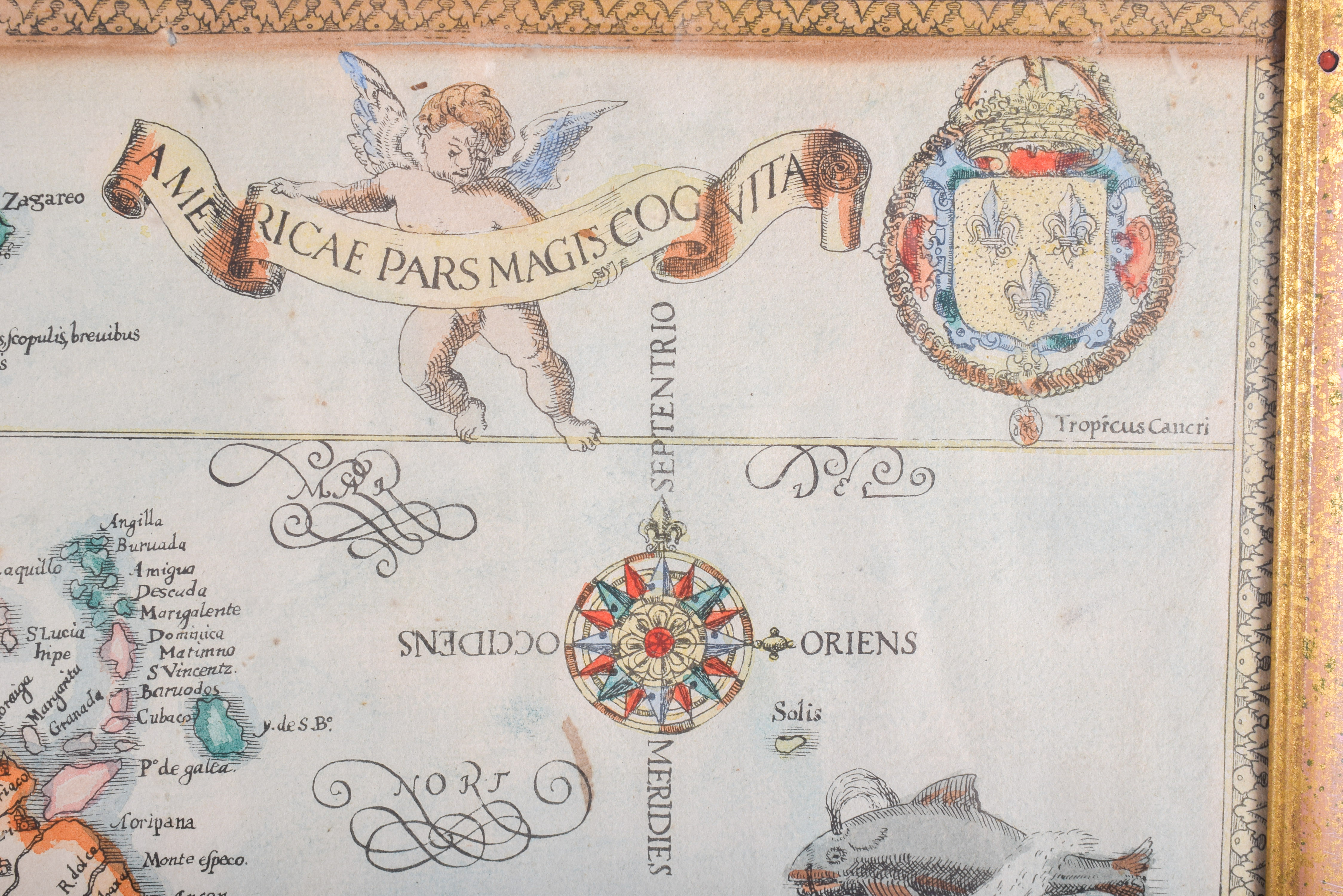 AN EARLY CONTINENTAL MAP OF SOUTH AMERICA depicting the voyages of Johann Van Stadden & Jean de Lery - Image 4 of 5