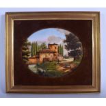 A 19TH CENTURY FRENCH PORCELAIN PLAQUE painted with rural scenes. Porcelain 20 cm x 17 cm.