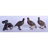 A FAMILY OF 19TH CENTURY AUSTRIAN COLD PAINTED BRONZE GAME BIRDS Attributed to Franz Xavier Bergmann