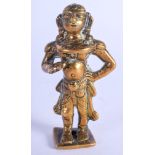 AN 18TH CENTURY INDIAN BRONZE FIGURE OF A BUDDHISTIC DEITY. 9 cm high.