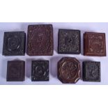 EIGHT ANTIQUE DAGUERREOTYPES in various forms and sizes. Largest 14 cm x 10 cm. (8)