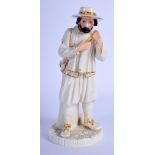 Royal Worcester figure of a water carrier with brimmed hat and a beard, rare applied mark c. 1870-18