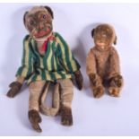 A RARE 1940 NORAH WELLING MONKEY DOLL together with a vintage Merrythought monkey. (2)