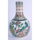 A 19TH CENTURY CHINESE FAMILLE VERTE PORCELAIN VASE Guangxu, bearing Kangxi marks to base, painted w