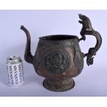 A LARGE 19TH CENTURY CHINESE TIBETAN COPPER AND BRASS EWER decorated with dragons. 30 cm x 25 cm.
