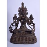 A CHINESE BRONZE JEWELLED BUDDHISTIC DEITY 20th Century. 24 cm x 11 cm.