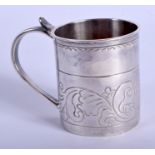 A MODERN MINIATURE SILVER MUG. 53 grams. 4.5 cm high.