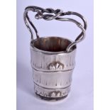 A VINTAGE SILVER BUCKET SALT. 30.5 grams. 5 cm high.