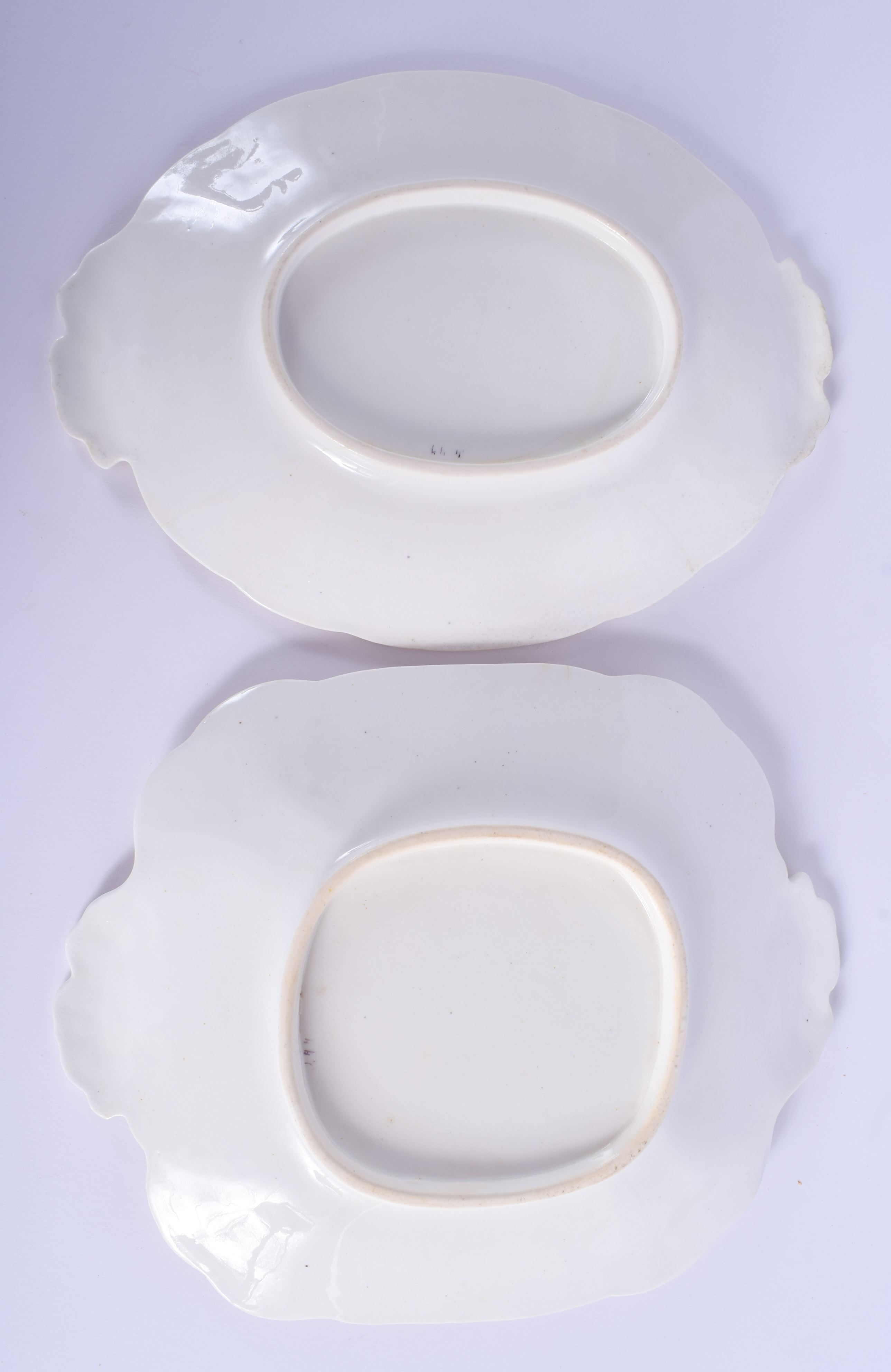 TWO EARLY 19TH CENTURY ENGLISH PORCELAIN DISHES probably Coalport, painted with flowers. Largest 27 - Image 2 of 2