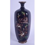 A LATE 19TH CENTURY JAPANESE MEIJI PERIOD CLOISONNÉ ENAMEL VASE decorated with birds. 14.5 cm high.