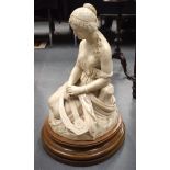 A 19TH CENTURY ITALIAN MARBLE BUST OF A KNEELING FEMALE modelled holding a lyre. Marble 57 cm x 29 c