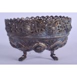 AN EARLY 20TH CENTURY SOUTH EAST ASIAN INDIAN SILVER BOWL. 149 grams. 12 cm wide.