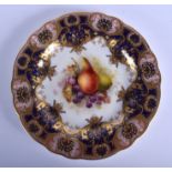 Royal Worcester fine plate painted with pears and blackberries by R. Phillips signed date code for 1
