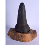 A RARE HAWAIIAN PRE-CONTACT ANCIENT CARVED STONE POUNDER probably Kauai island, modelled upon a petr