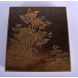 A MAJESTIC 18TH/19TH CENTURY JAPANESE EDO PERIOD GOLD LACQUER SUZURIBAKO by Zohiko decorated in rel