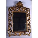 AN 18TH/19TH CENTURY GILTWOOD FLORENTINE MIRROR French or Italian. 65 cm x 35 cm.