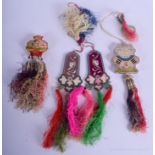 FOUR EARLY 20TH CENTURY CHINESE SILK WORK HANGING TASSELS Late Qing. Largest 43 cm long. (4)