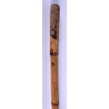 A 19TH CENTURY IRISH AMERICAN FOLK ART NAIVE WALKING CANE. 84 cm long.