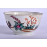 AN 18TH CENTURY CHINESE EXPORT FAMILLE ROSE TEA BOWL Qianlong. 7 cm diameter.