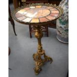 A 19TH CENTURY FRANCO ITALIAN MARBLE INSET OCCASIONAL TABLE decorated with various stones. 77 cm x 4