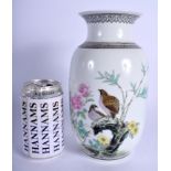 A CHINESE REPUBLICAN FAMILLE ROSE PORCELAIN VASE painted with birds and foliage. 22.5 cm high.