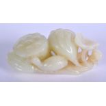 A GOOD 18TH/19TH CENTURY CHINESE CARVED GREENISH WHITE JADE FRUITING POD Qianlong/Jiaqing, naturalis