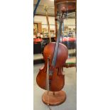 AN UNUSUAL VINTAGE CELLO LAMP. 127 cm x 40 cm.