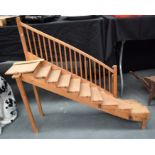 AN UNUSUAL VINTAGE PINE ESTATE MADE STAIR CASE. 83 cm x 94 cm.