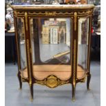 A FINE 19TH CENTURY FRENCH KINGWOOD AND ORMOLU VITRINE DISPLAY CABINET by Francois Linke, elegantly