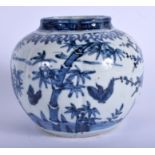 A CHINESE BLUE AND WHITE PORCELAIN MELON SHAPED JARLET 20th Century. 14 cm x 14 cm.